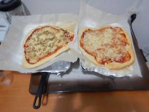 Homemade Cheese and Olive Pizzas